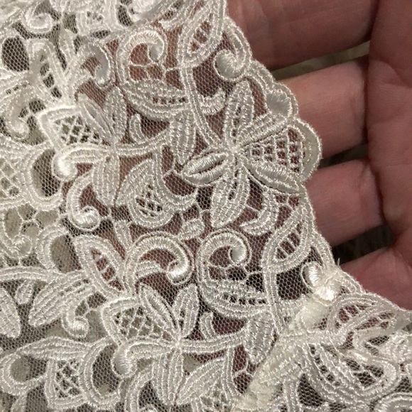 Vintage Silk Camisole Top-Off White with Lace - Picture 9 of 15